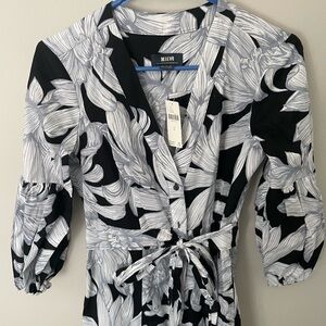 Anthropologie Maeve flower patterned blue dress (navy/light blue) size 0, NWT